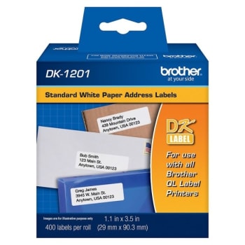 Image for Brother® White Die-Cut Address Label 1-1/10" x 3-1/2" Package Of 400 from HD Supply