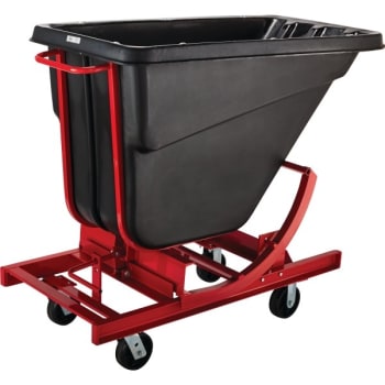 Rubbermaid Commercial 1/2 Cu Yd Black Self Dumping Hopper With 6" Caster