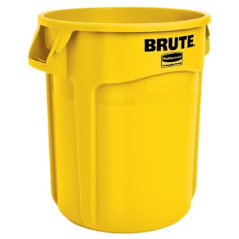 Image for Rubbermaid Commercial Brute 20 Gal Yellow Round Vented Trash Can (6-Pack) from HD Supply