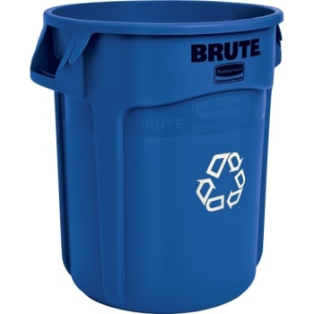 Image for Rubbermaid Brute 20 Gal Blue Round Vented Recycling Trash Can (6-Pack) from HD Supply