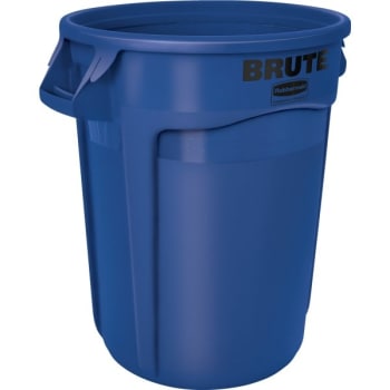 Image for Rubbermaid Brute 32 Gal Blue Round Vented Trash Can (6-Pack) from HD Supply