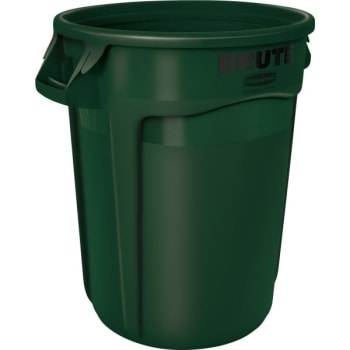 Image for Rubbermaid Brute 55 Gal Green Round Utility Trash Can (3-Pack) from HD Supply