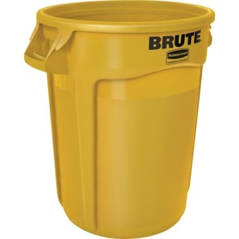 Image for Rubbermaid Brute 32 Gal Yellow Round Vented Trash Can (6-Pack) from HD Supply