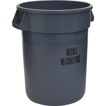 Image for Rubbermaid Brute 32 Gal Gray Round Food Processing Trash Can (6-Pack) from HD Supply