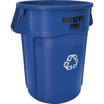 Image for Rubbermaid Brute 44 Gal Blue Round Plastic Vented Utility Trash Can (4-Pack) from HD Supply