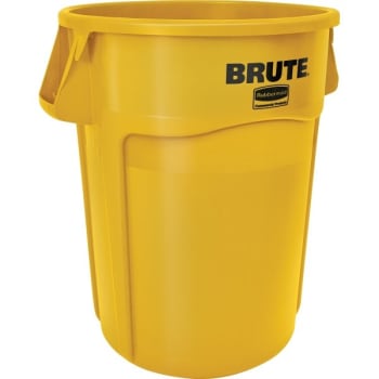 Image for Rubbermaid Brute 55 Gal Yellow Round Utility Trash Can (3-Pack) from HD Supply