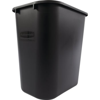 Rubbermaid 7 Gal Black Rectangle Medium Utility Wastebasket (12-Pack)