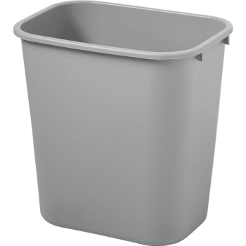Image for Rubbermaid 7 Gal Gray Rectangle Medium Utility Wastebasket (12-Pack) from HD Supply