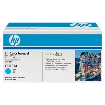 Image for HP CF031AC Cyan Original High-Yield Laserjet Toner Cartridge from HD Supply