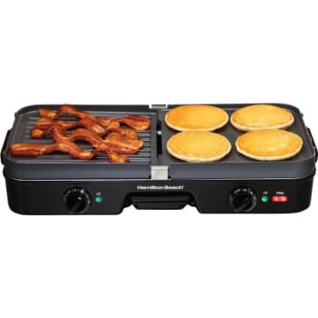 Hamilton Beach 3 In 1 Grill Griddle 180 Square Inch Nonstick Surface Case Of 2