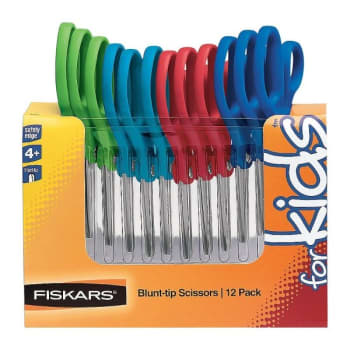 Image for Fiskars® Assorted Stainless Steel Blunt Scissor For Kids 5", 12-Pack from HD Supply