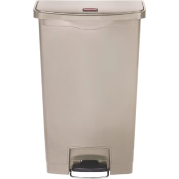 Image for Rubbermaid Slim Jim 18 Gallon Front Step-On Resin Trash Can (Beige) from HD Supply