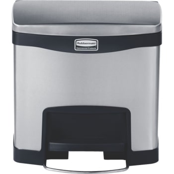 Image for Rubbermaid Slim Jim 4 Gallon Front Step-on Stainless Steel Trash Can (black) from HD Supply