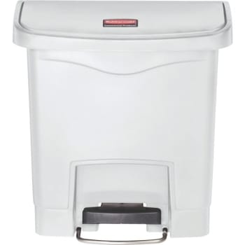 Image for Rubbermaid Slim Jim 4 Gallon Front Step-On Resin Trash Can (White) from HD Supply