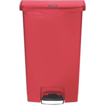 Image for Rubbermaid Slim Jim 18 Gallon Front Step-On Resin Trash Can (Red) from HD Supply