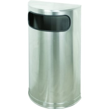 Image for Rubbermaid 9 Gallon Half-Round Stainless Steel Trash Can (Silver) from HD Supply