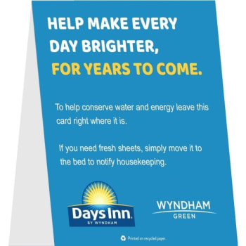 Image for Rdi-Usa Days Inn Conservation Sign, Case Of 100 from HD Supply