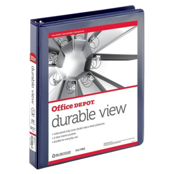Office Depot® Blue Durable View 1" Round Ring Binder