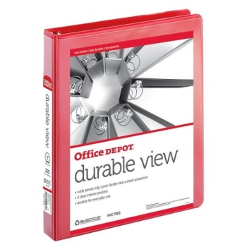 Image for Office Depot® Red Durable View 1" Round Ring Binder from HD Supply
