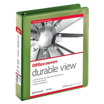 Image for Office Depot® Green Durable View 1-1/2" Round Ring Binder from HD Supply