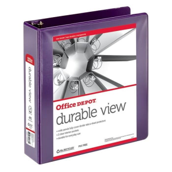 Image for Office Depot® Purple Durable View 2" Round Ring Binder from HD Supply