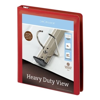Office Depot® Easy Open Red Heavy-Duty 1" D-Ring View Binder