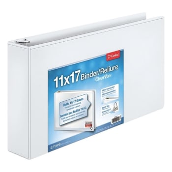 Cardinal® Tabloid ClearVue White 3" Slant D-Ring Recycled Binder