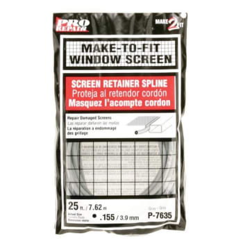 Image for Make 2 Fit Screen Retainer Spline, 0.155in, 25 Ft., Gray from HD Supply