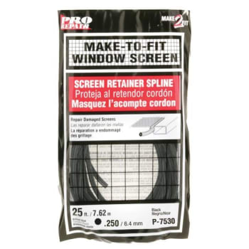 Image for Make 2 Fit 0.25in X 25 Ft. Roll Black Spline from HD Supply