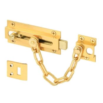 Image for Defender Sec Chain Dr Guard W/ Slide Bolt, Solid Brass from HD Supply
