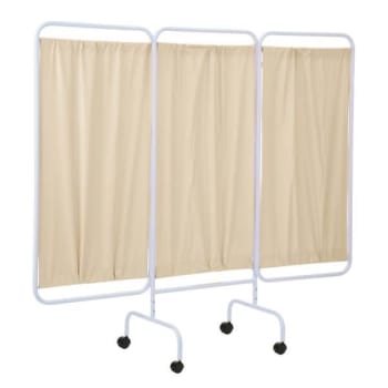 Image for R&b Wire™ Three Panel Mobile Privacy Screen Rooom Divider, Beige Vinyl Panels, Made In Usa from HD Supply