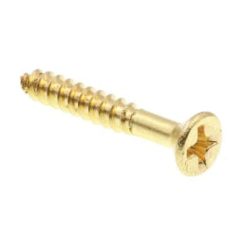 Image for Wood Screws, Flat Hd, Phil Dr, #6 X 1in, Brass, Package Of 25 from HD Supply