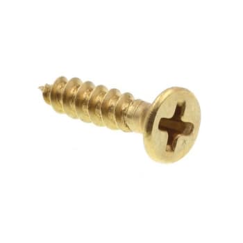 Image for Wood Screws, Flat Hd, Phil Dr, #4 X 1/2in, Brass, Package Of 25 from HD Supply