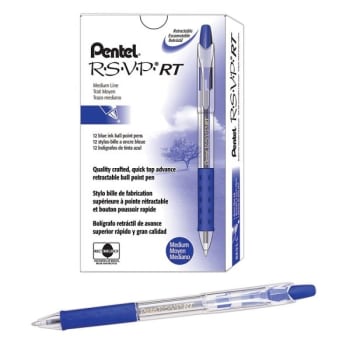 Image for Pentel® R.s.v.p.rt Blue Medium Retractable Ballpoint Pen 1mm, Package Of 12 from HD Supply