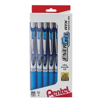 Energel® Pentel® 0.7mm Rtx Blue Retractable Liquid Gel Pen, Package Of 12