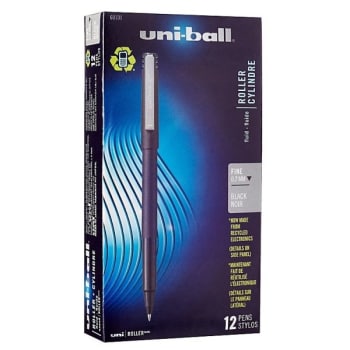 Image for Uni-Ball® Black/black Fine Point Rollerball Stick Pen 0.7mm, Package Of 12 from HD Supply
