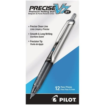 Image for Pilot Precise V5 Black/black Fine Retractable Rollerball Pen 0.7mm, Pack Of 12 from HD Supply
