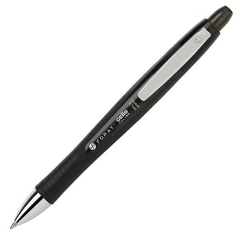 Foray® Super Comfort Grip Black Retractable Gel Pen 0.7mm, Package Of 12