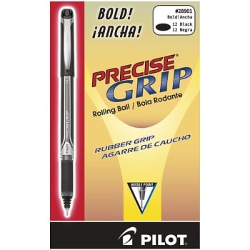 Image for Pilot Precise Grip Black/black Metallic Barrel Rollerball Pen 1mm, Package Of 12 from HD Supply
