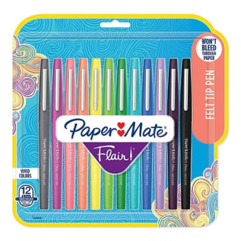 Image for Paper Mate® Flair Assorted Medium Point Tropical Vacation Felt Tip Pen 1mm 12-Pk from HD Supply