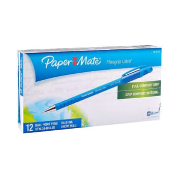 Paper Mate® FlexGrip Ultra Blue, Medium Ballpoint Pen, 1mm, 12Pk
