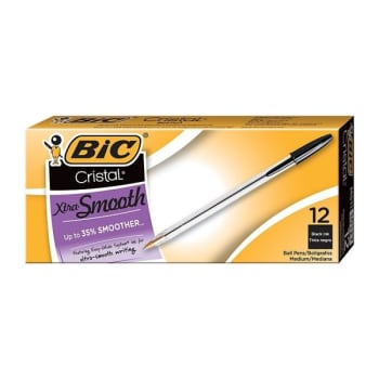 Image for Bic® Cristal® Black W/clear Barrel Medium Point Ballpoint Pen 1mm (36-Box) from HD Supply