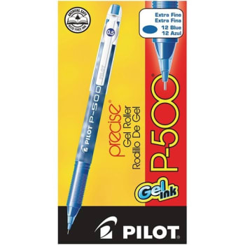 Image for Pilot P-500 Blue/blue Extra Fine Point Gel Ink Rollerball Pen.5mm, Package Of 12 from HD Supply