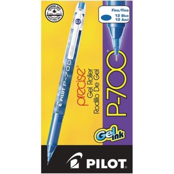 Image for Pilot P-700 Blue/blue Fine Point Gel Ink Rollerball Pen 0.7mm, Package Of 12 from HD Supply