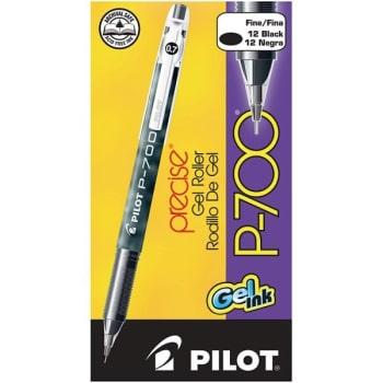 Image for Pilot P-700 Black/black Fine Point Gel Ink Rollerball Pen 0.7mm, Package Of 12 from HD Supply