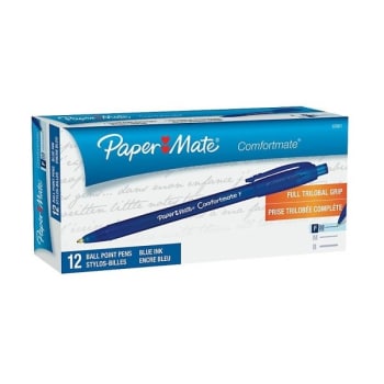 Image for Paper Mate® ComfortMate Blue/Blue Ultra Ballpoint Pen .8mm 12Pk from HD Supply
