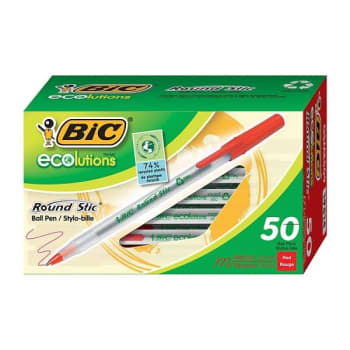 Image for Bic® Ecolutions® Red W/translucent Barrel Medium Point Stic Ball Pen 1mm 100/bx from HD Supply