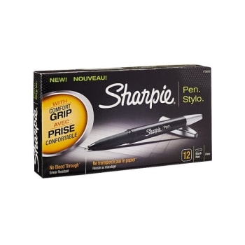 Image for Sharpie® Black/Black Fine Point Soft-Grip Pen 0.3mm, Package Of 12 from HD Supply