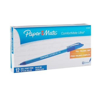 Image for Paper Mate® Comfortmate Blue/blue Ultra Ballpoint Stick Pen 1mm 12pk from HD Supply