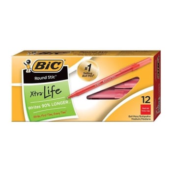 Image for BIC® Round Stic® Red W/Translucent Barrel Medium Point Ballpoint Pen 1mm 48/Bx from HD Supply